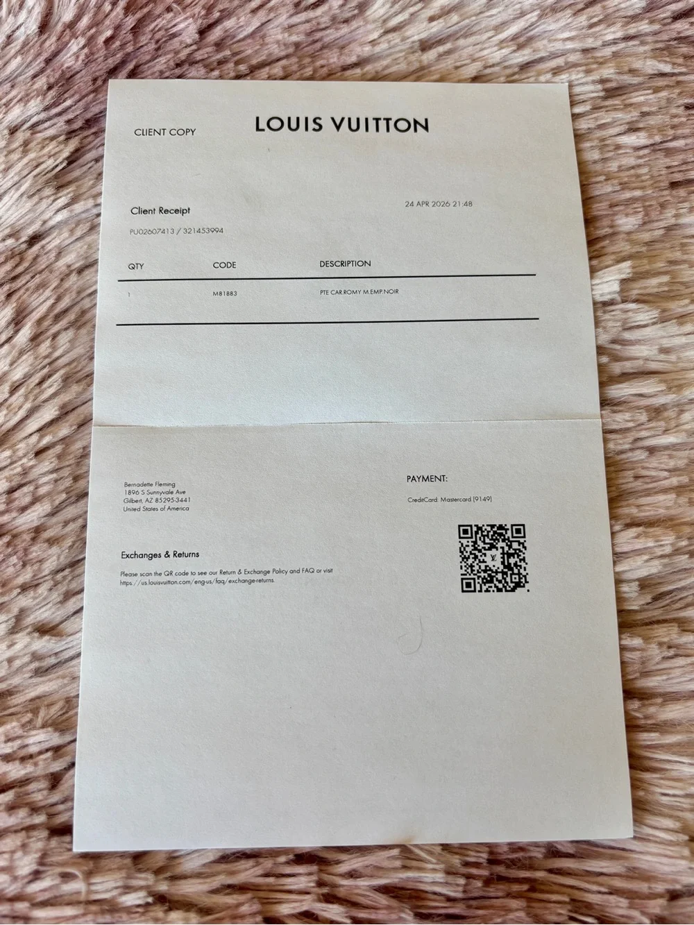 NWT Louis Vuitton Romy Card Holder Monogram Empriente Leather Black - Picture 10 of 10